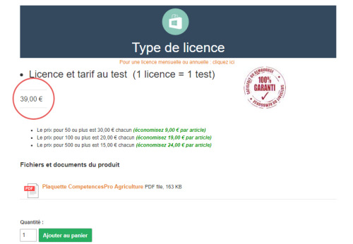 tarifs tarifs