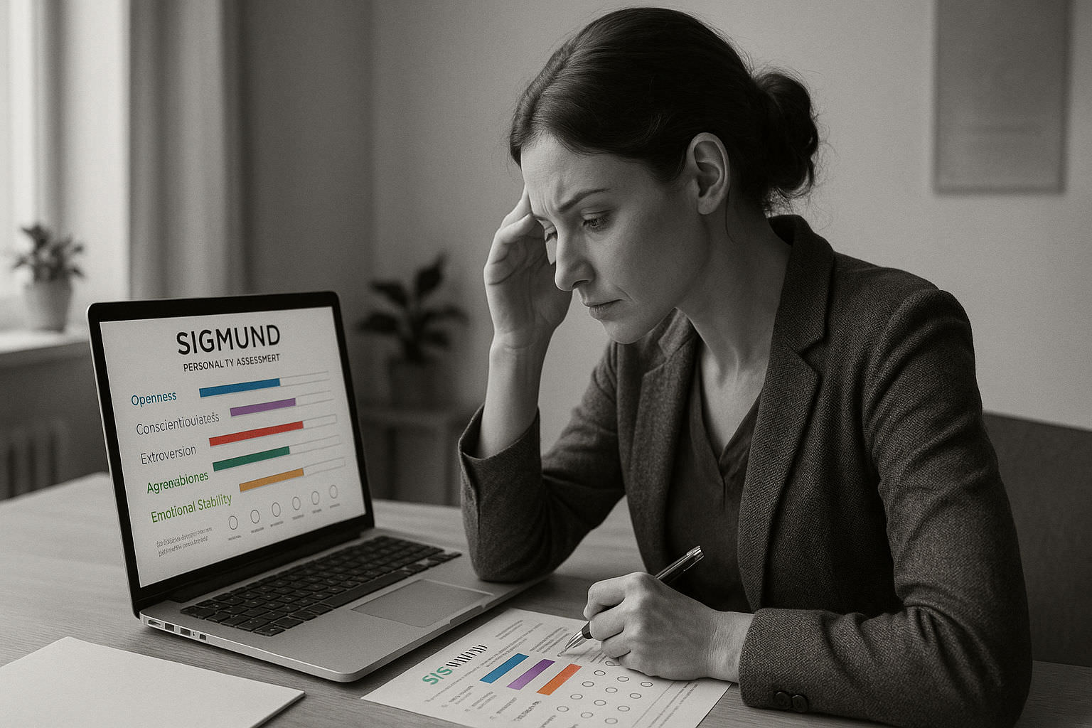 HR professional using the Personality Pro® test based on Jung MBTI to assess candidates' personality dynamics
