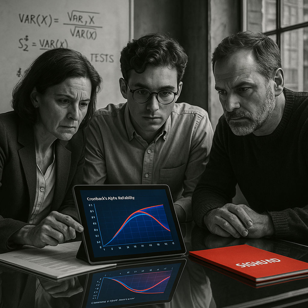 Psychologists working on the Reliability of Sigmund tests
