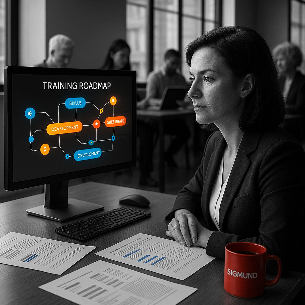 A training plan being drawn on a computer screen
