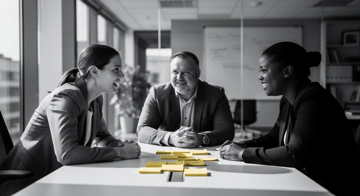 Equipe diverse en activite de collaboration inclusive avec tests psychométriques culture d'entreprise.