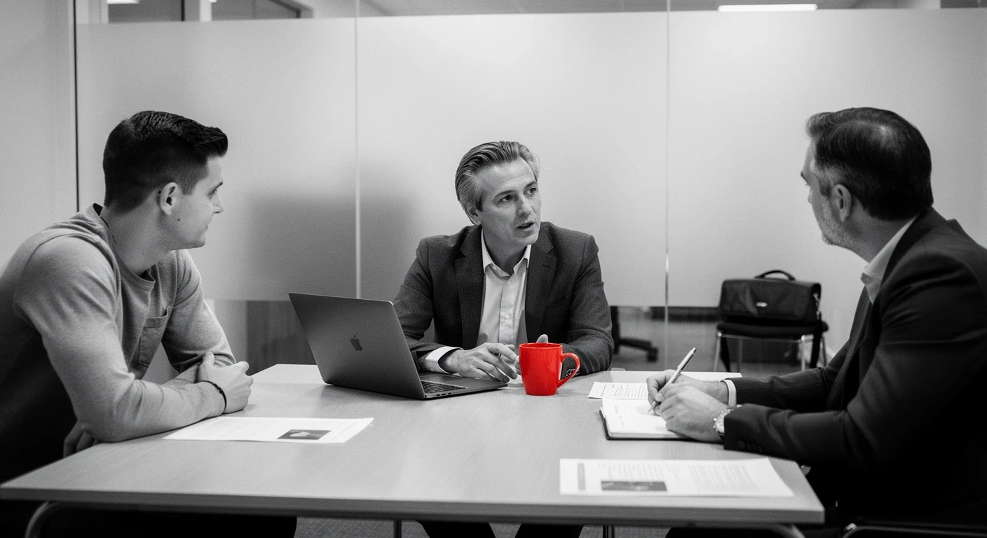 Confident HR manager reviewing psych test results