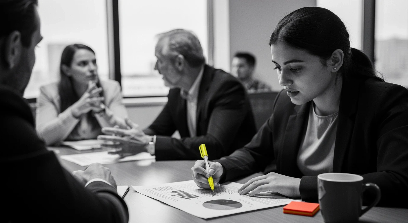Equipe en collaboration lors de tests psychometriques pour la culture d'entreprise.