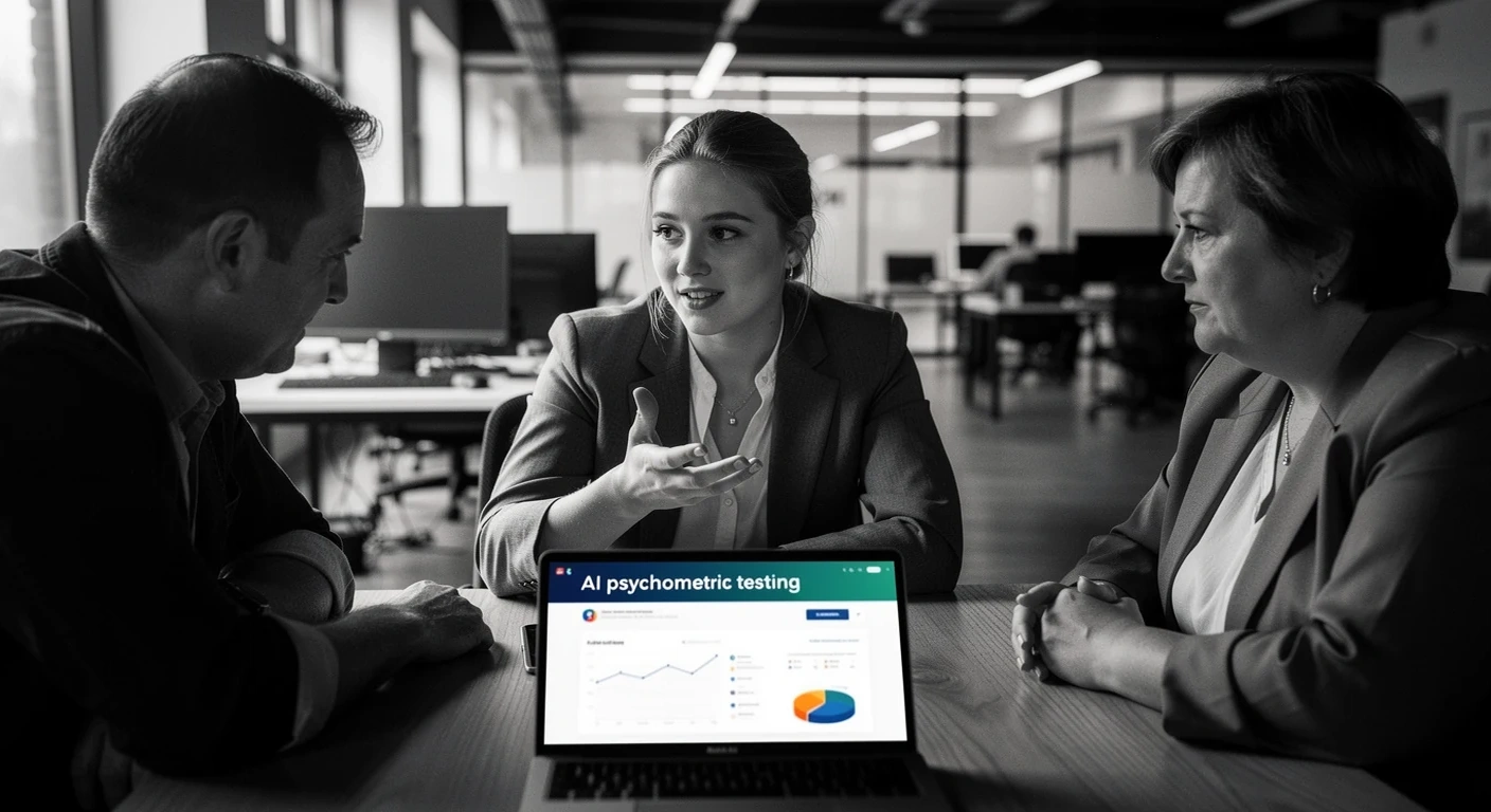 Recrutement a distance avec tests psychometriques AI.