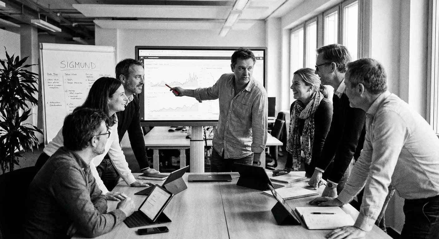 HR professional using DISC assessment results to map team behavioral styles on a whiteboard